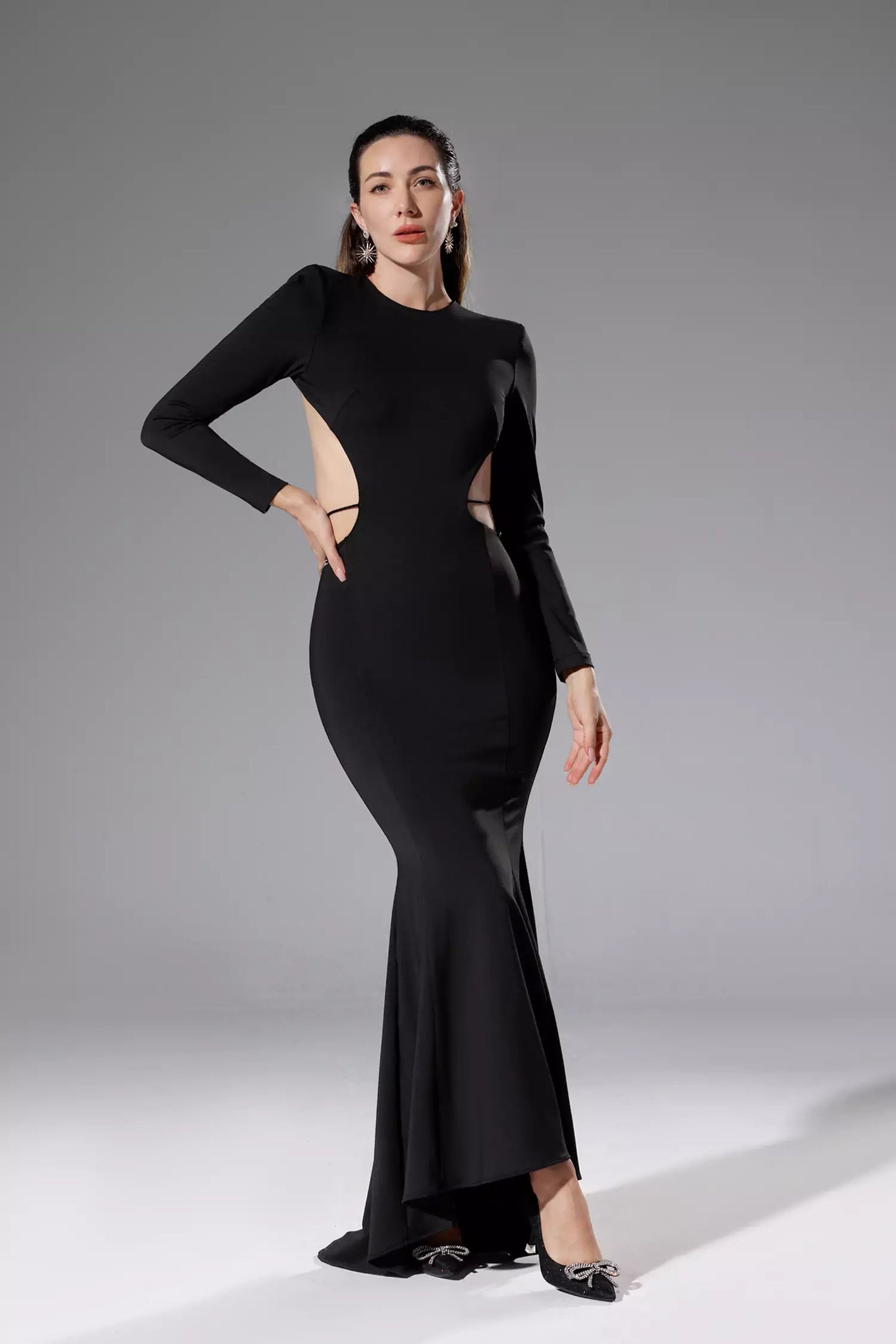Miriam Black Backless Diamante Dress
