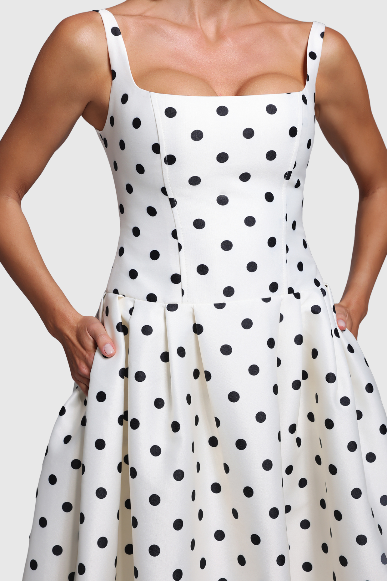 Nataliya Polka Dot Corset Maxi Dress