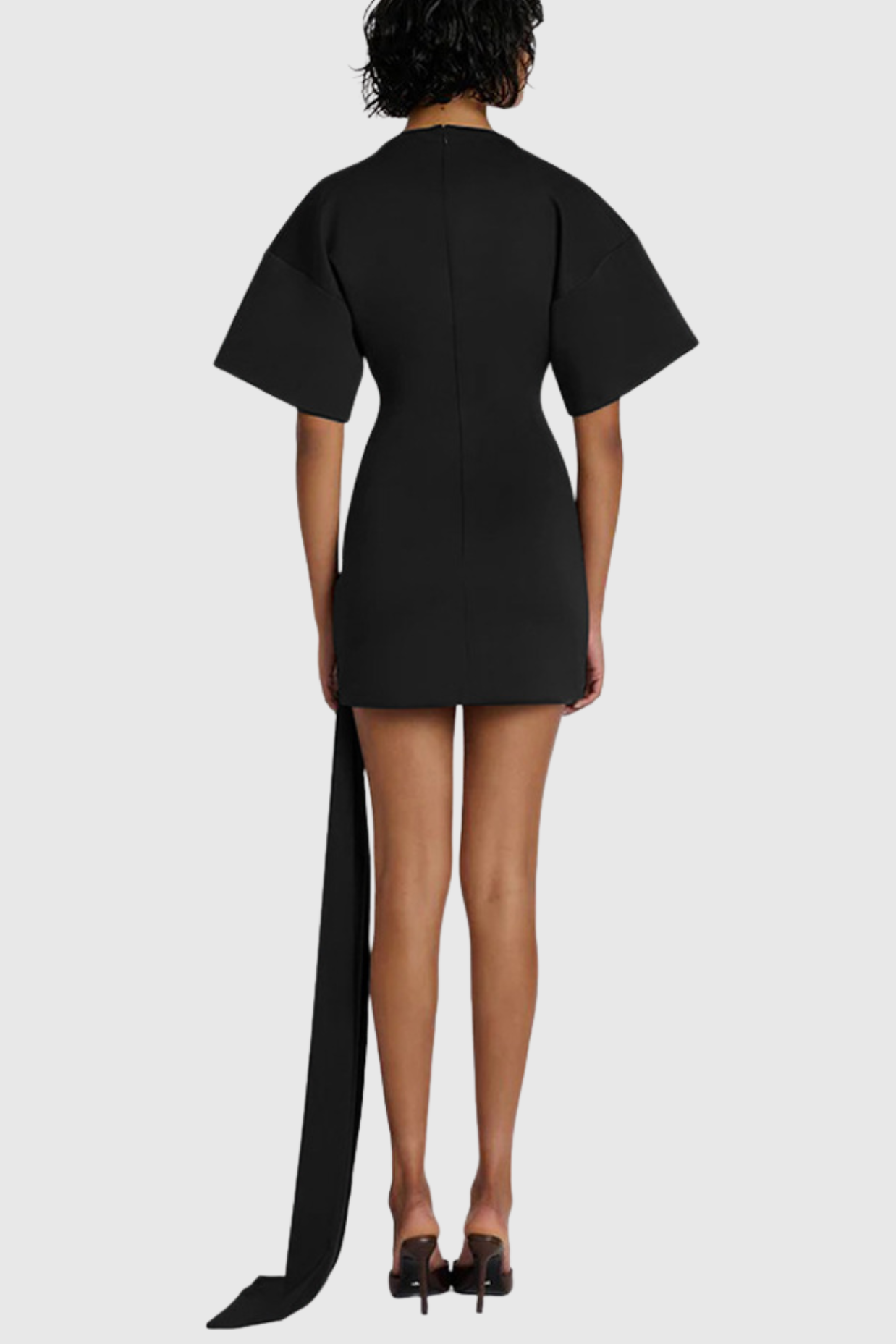 Natalja Draped Embellished Mini Dress - Black