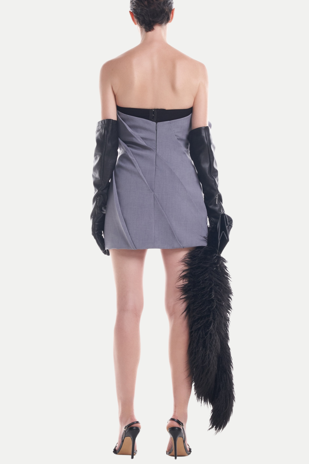 Naylor Floral Strapless Mini Dress - Grey