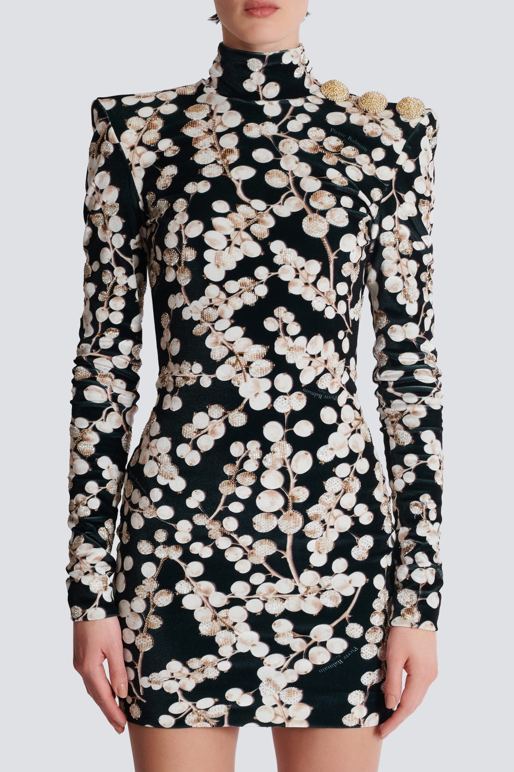 Nette Redcurrant Print Velvet Mini Dress