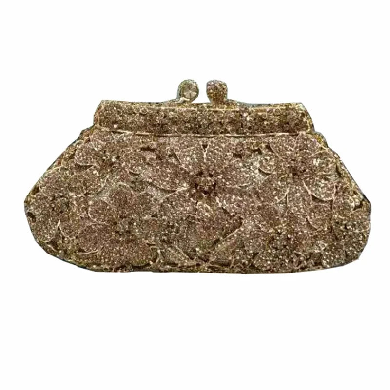 Bling Crystal Bridal Wedding Flower Diamond Clutch Bag