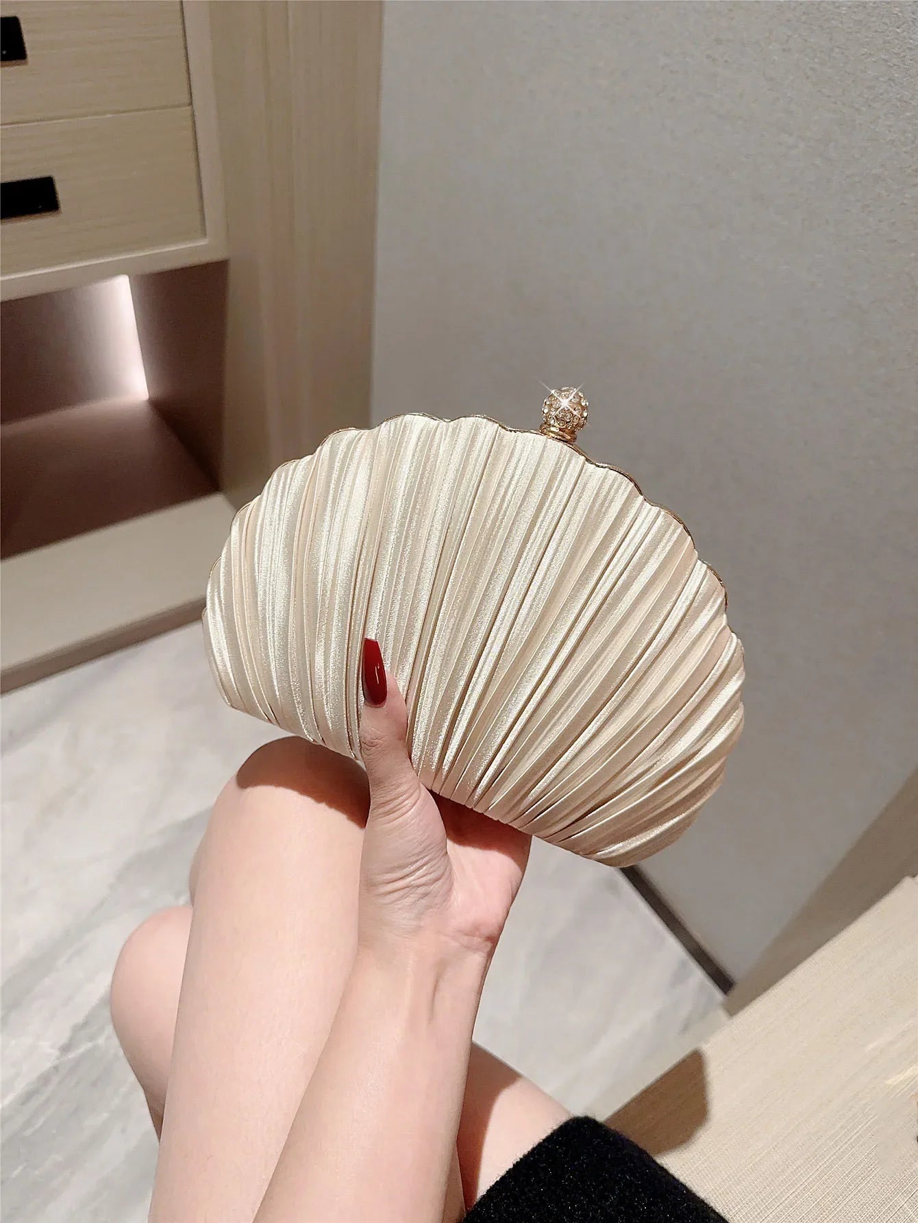New Shell Evening Bag Diamond Design Clutch Bag