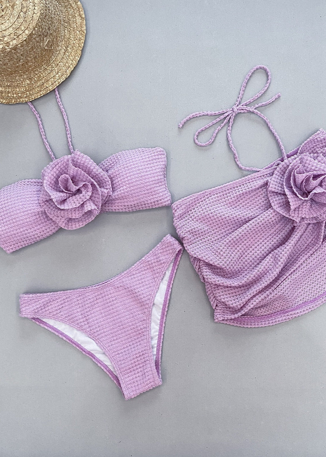 Liliana - Textured Bikini & Skirt Set