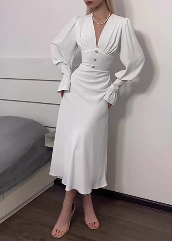 Sophia Buttoned Elegance Midi Dress