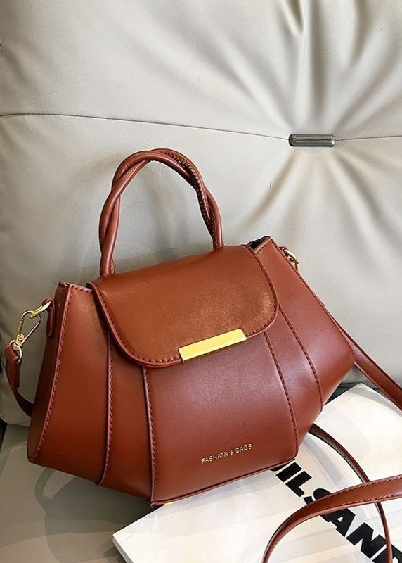 Structured Mocha Mini Bag – Gold Hardware Crossbody