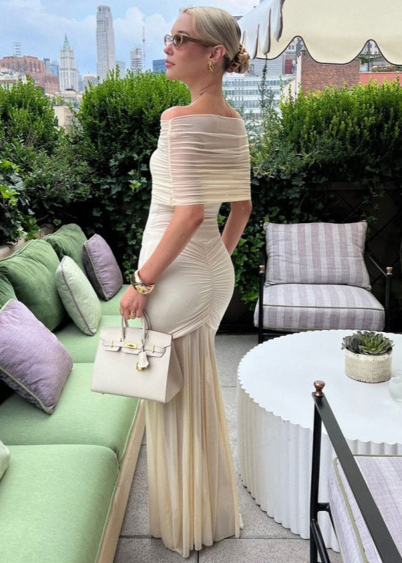 Noir Enchanté - Sheer Off-Shoulder Gown