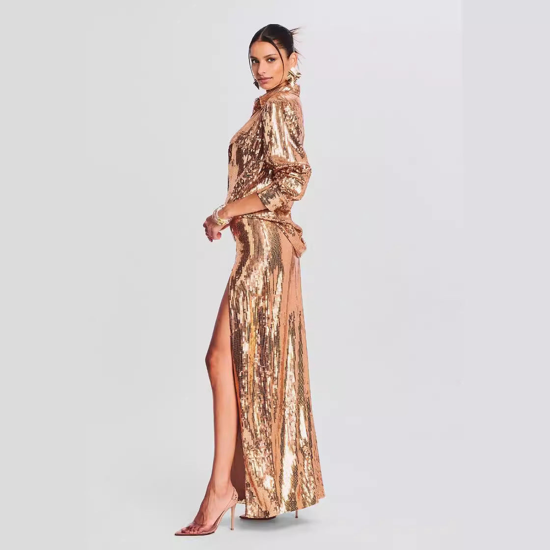 Sleeveless Slim Fit Sequin Party Prom Dress