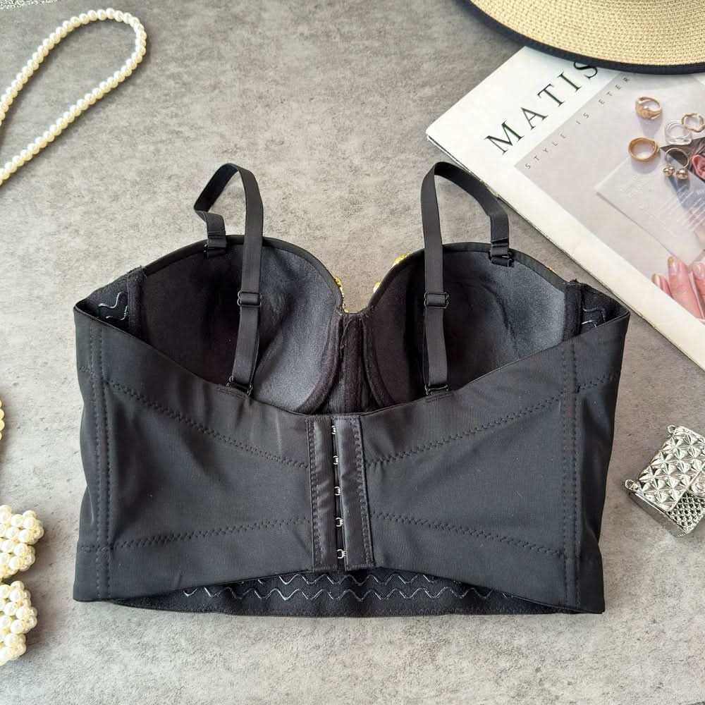 Sweetheart neck beaded padded cami top