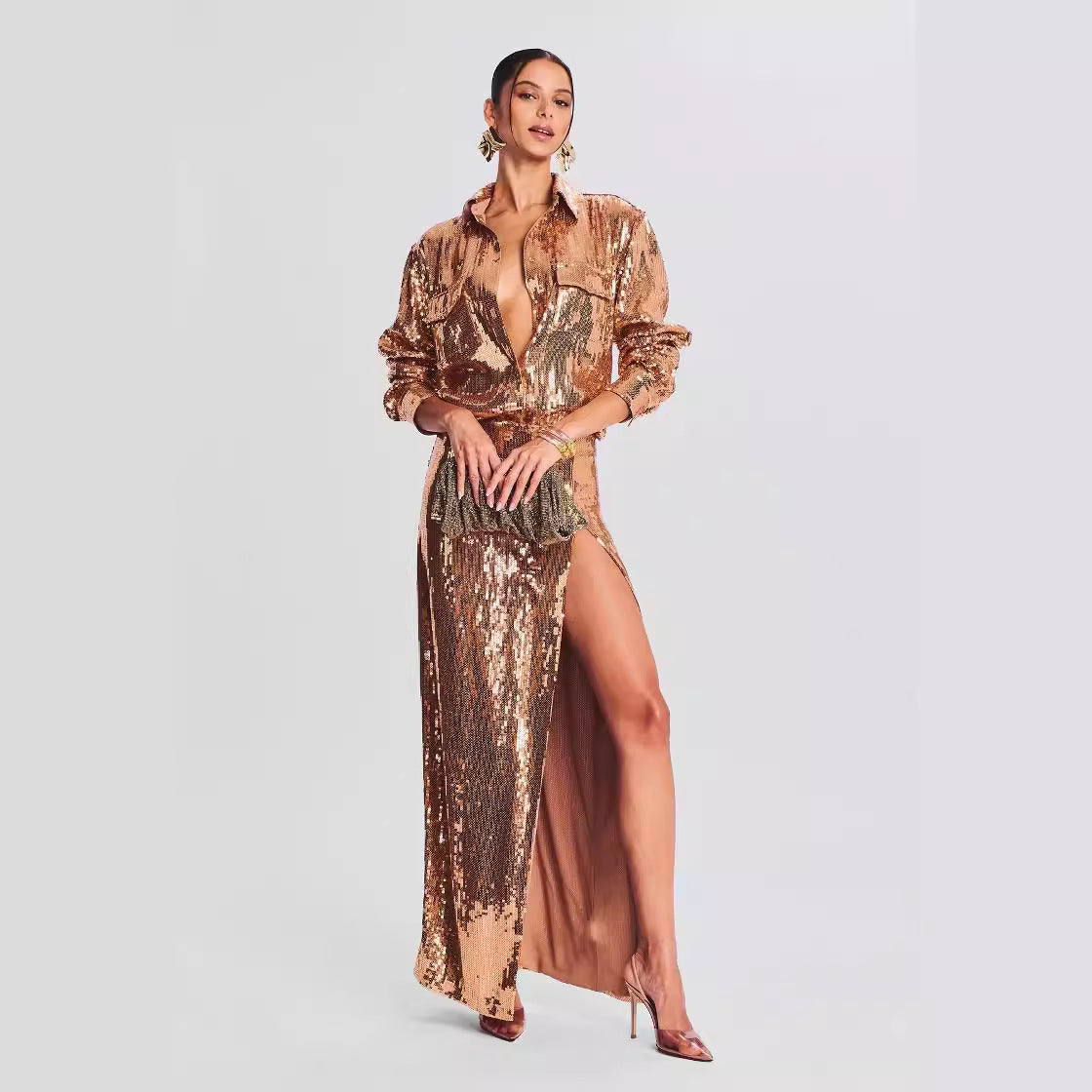 Sleeveless Slim Fit Sequin Party Prom Dress