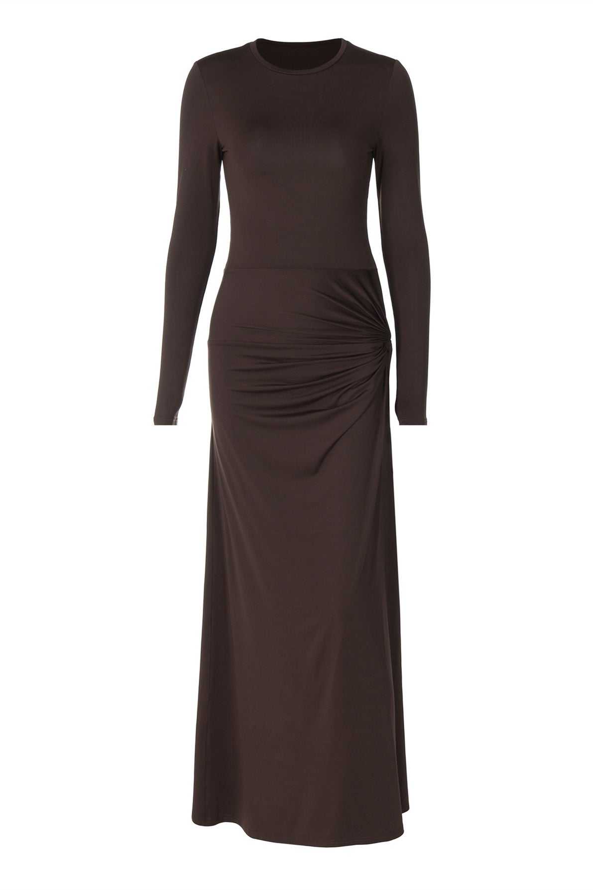 Paula Draped Jersey Maxi Slit Dress