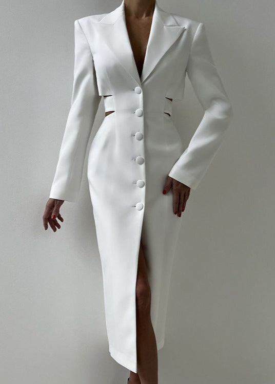 Sculpted Elegance Cut-Out Blazer Dress