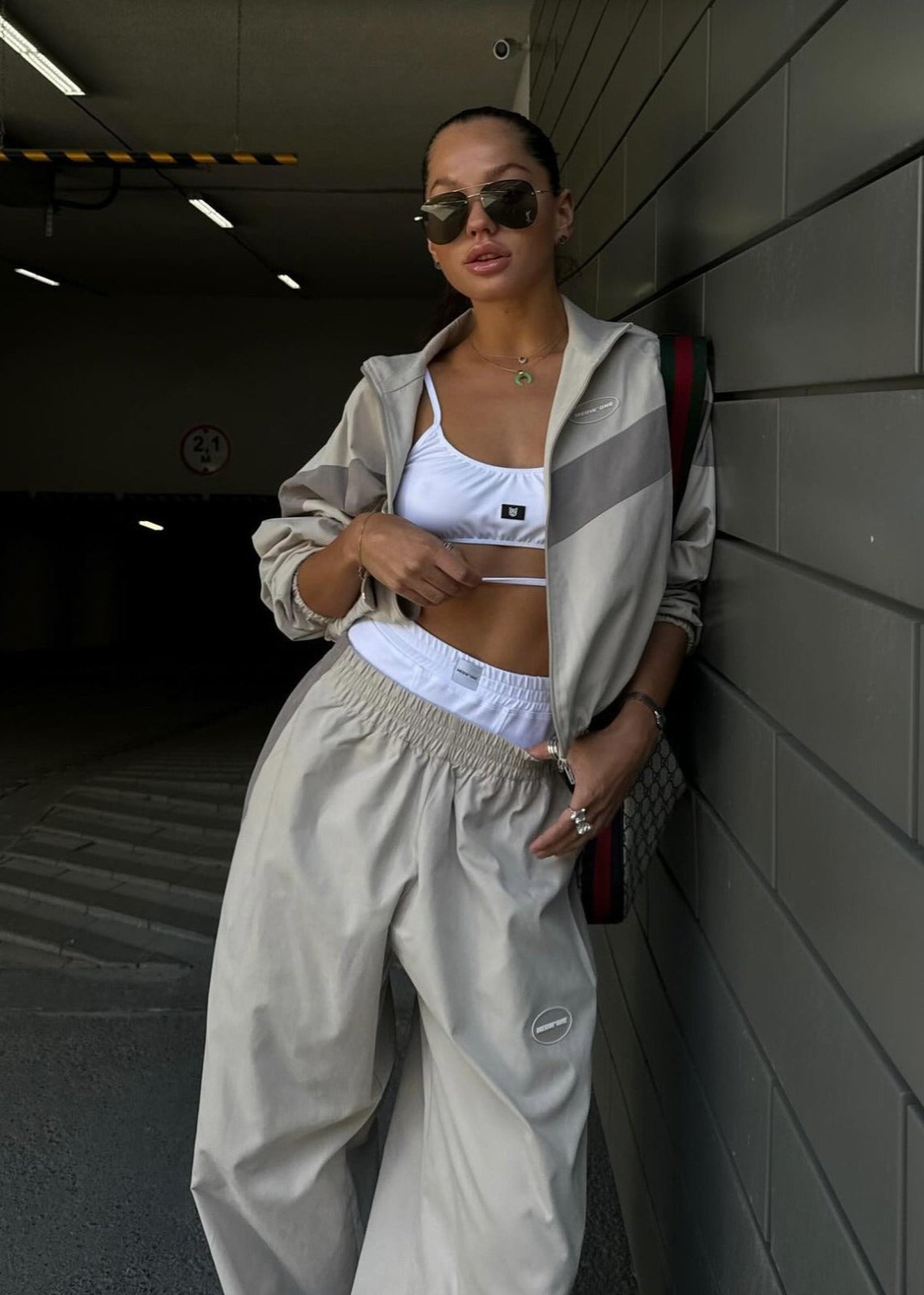 Neutral-Tone Track Set - Modern Streetwear