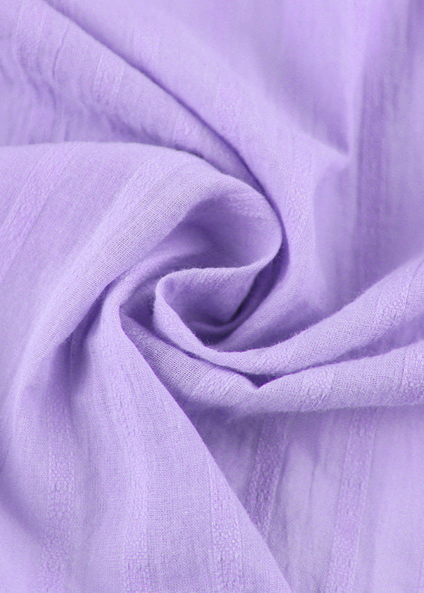 Lilac Drift - Striped Cotton Shirt and Shorts Set
