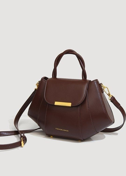 Structured Mocha Mini Bag – Gold Hardware Crossbody