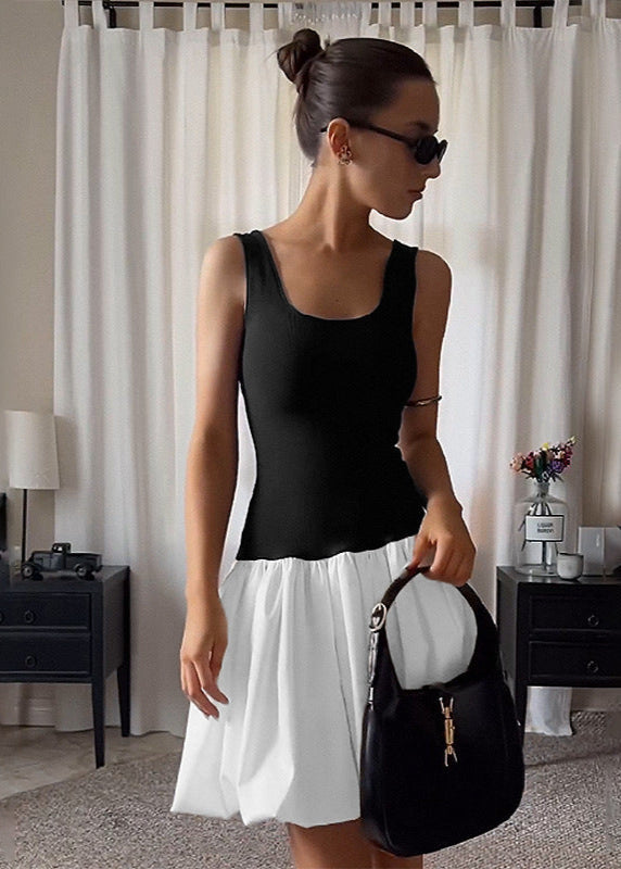 Monroe - Contrast Two-Tone Mini Dress