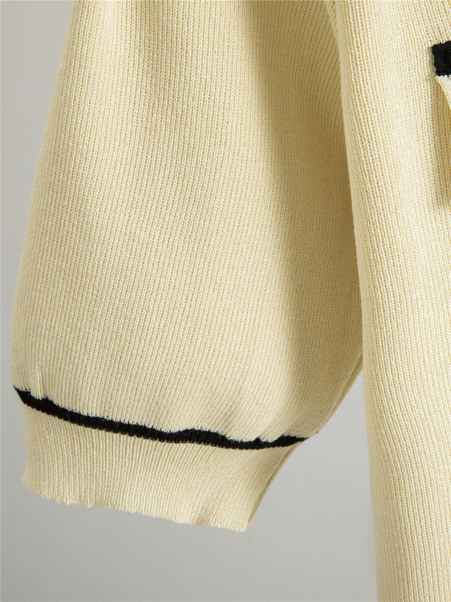 Apricot – Casual Short Cardigan Two-Piece Set