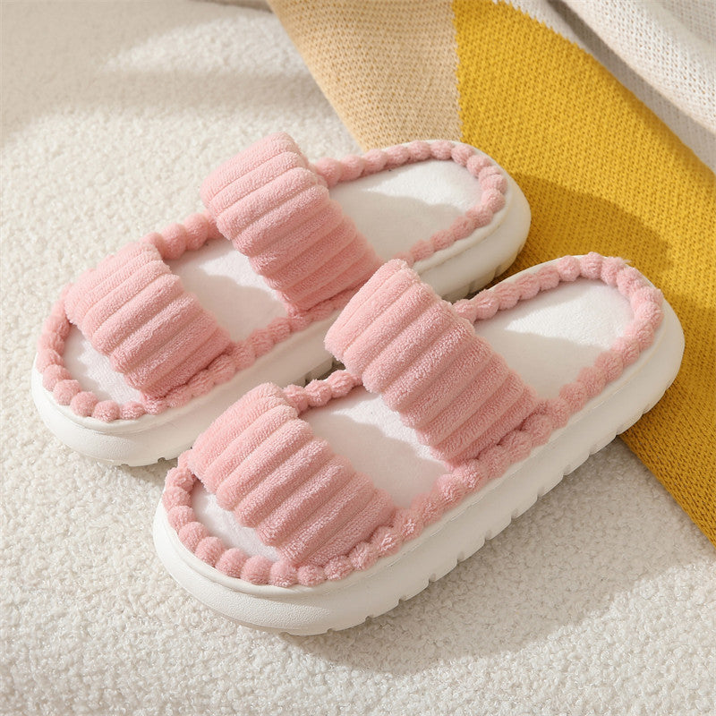 AmyVictoria™ – Cozy Fluffy Open-Toe Home Slippers