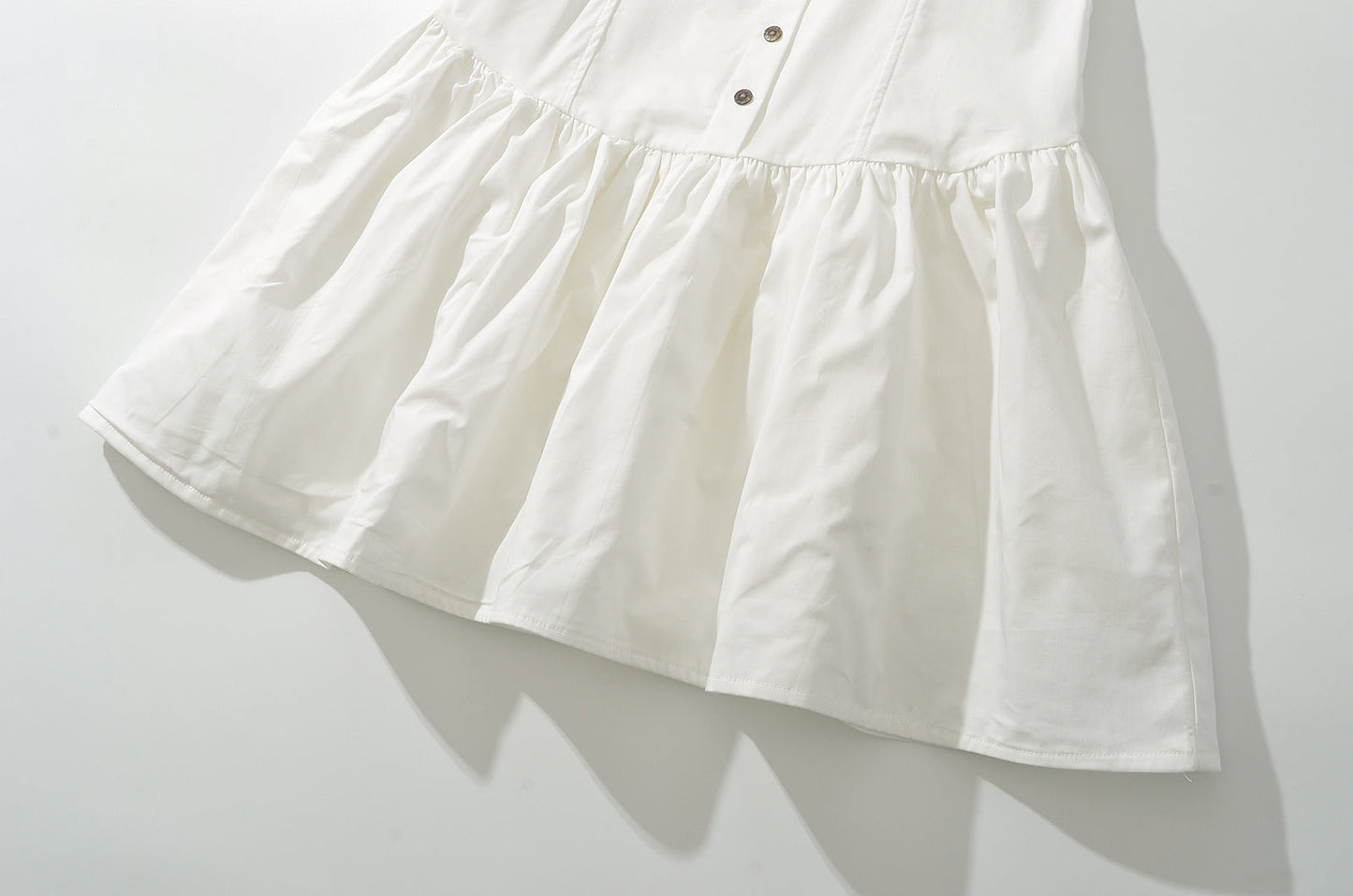 White – High Waist Slim Solid Color Dress