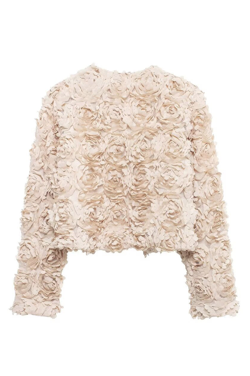 Alice Floral Applique Cropped Jacket