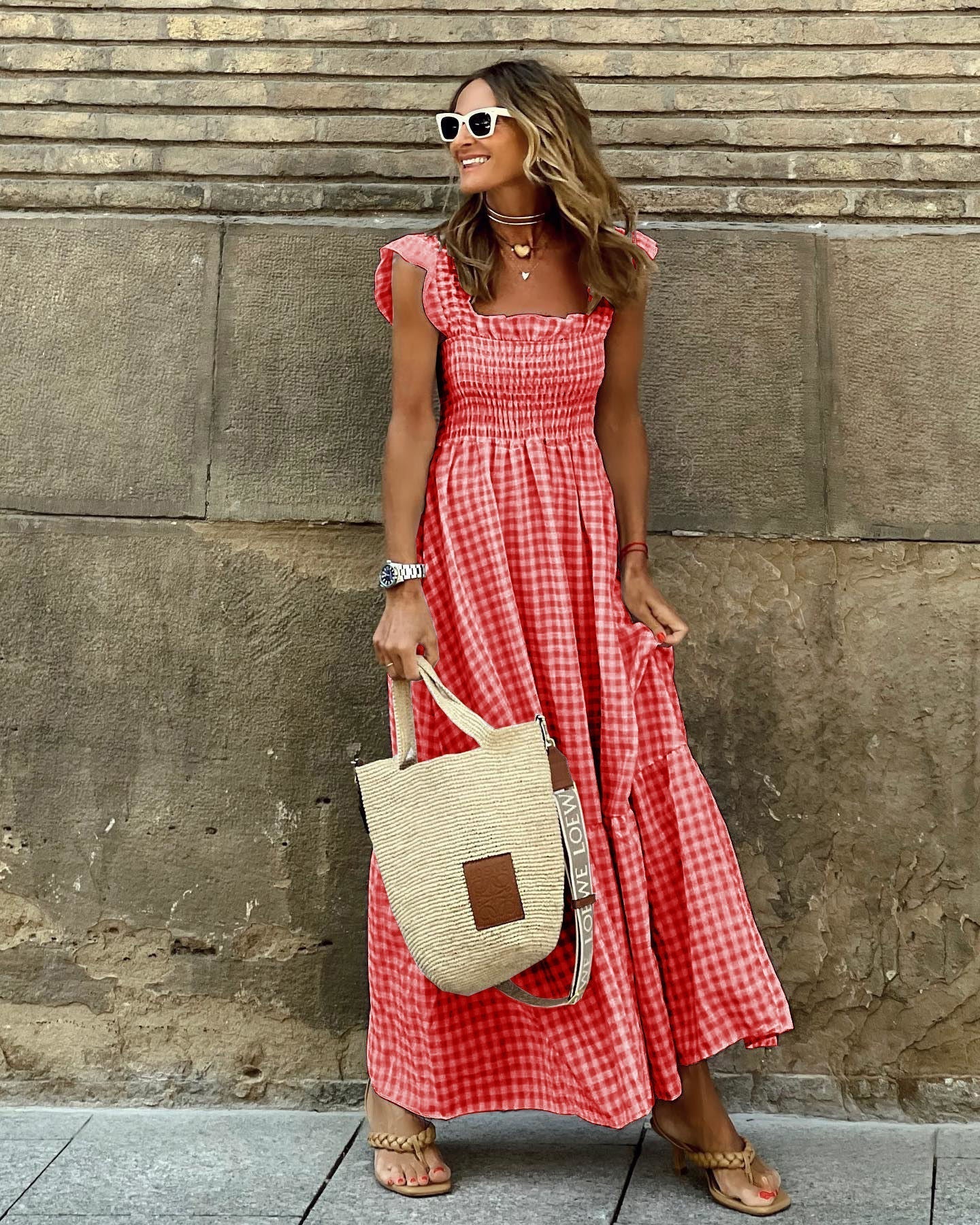 Isolde | Plaid Smocked Dress