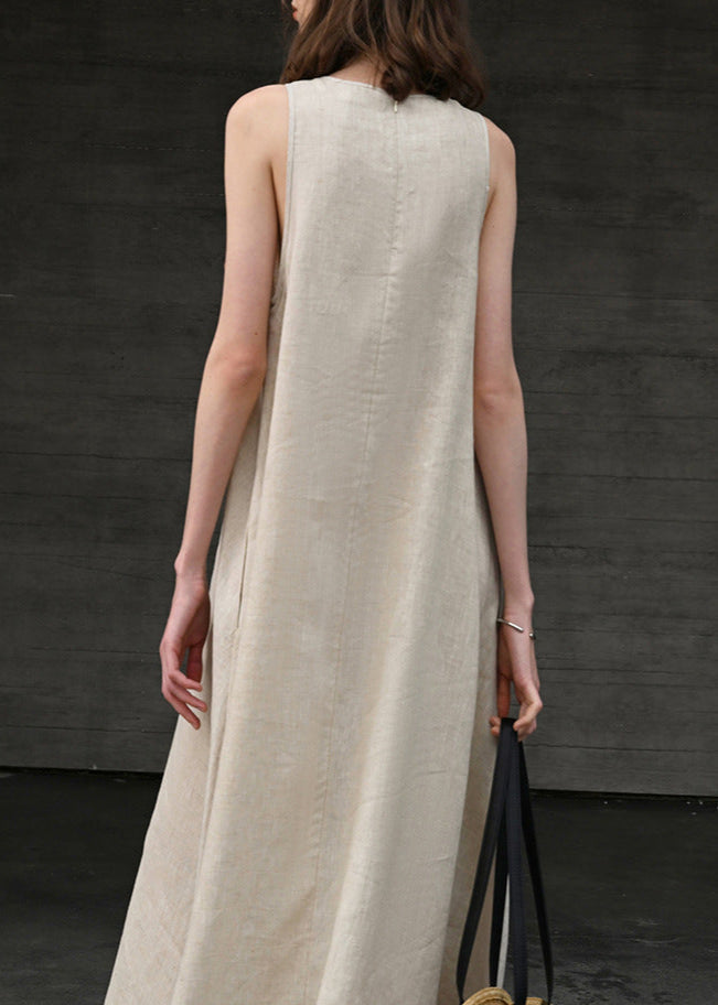 Drift Linen - Sleeveless A-Line Maxi Dress