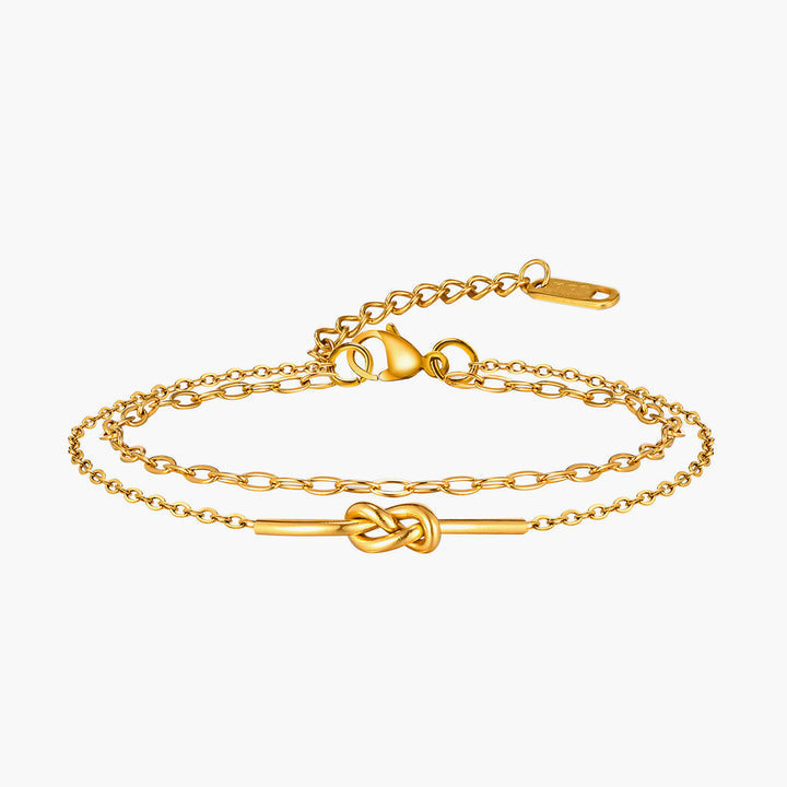 Copper Double-Layer Knotted Chain Bracelet