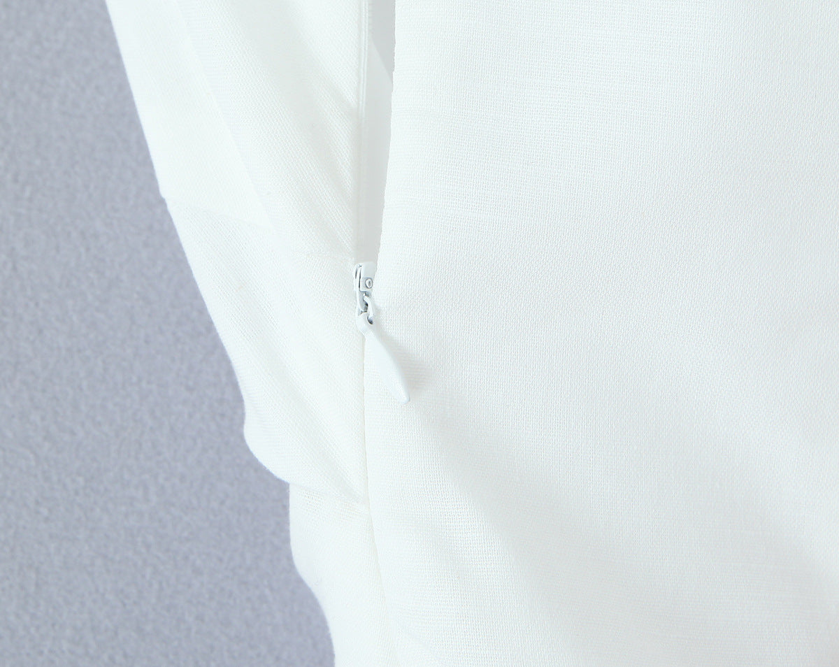 White – Sexy Sleeveless Cardigan Dress