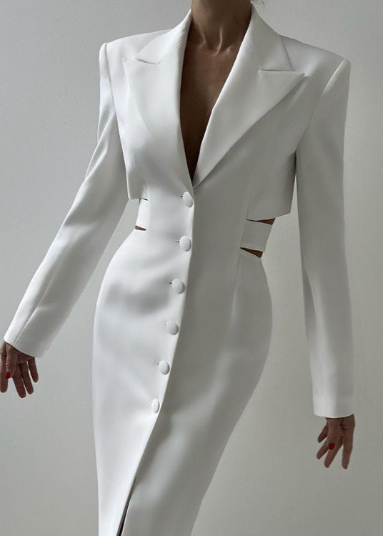 Sculpted Elegance Cut-Out Blazer Dress