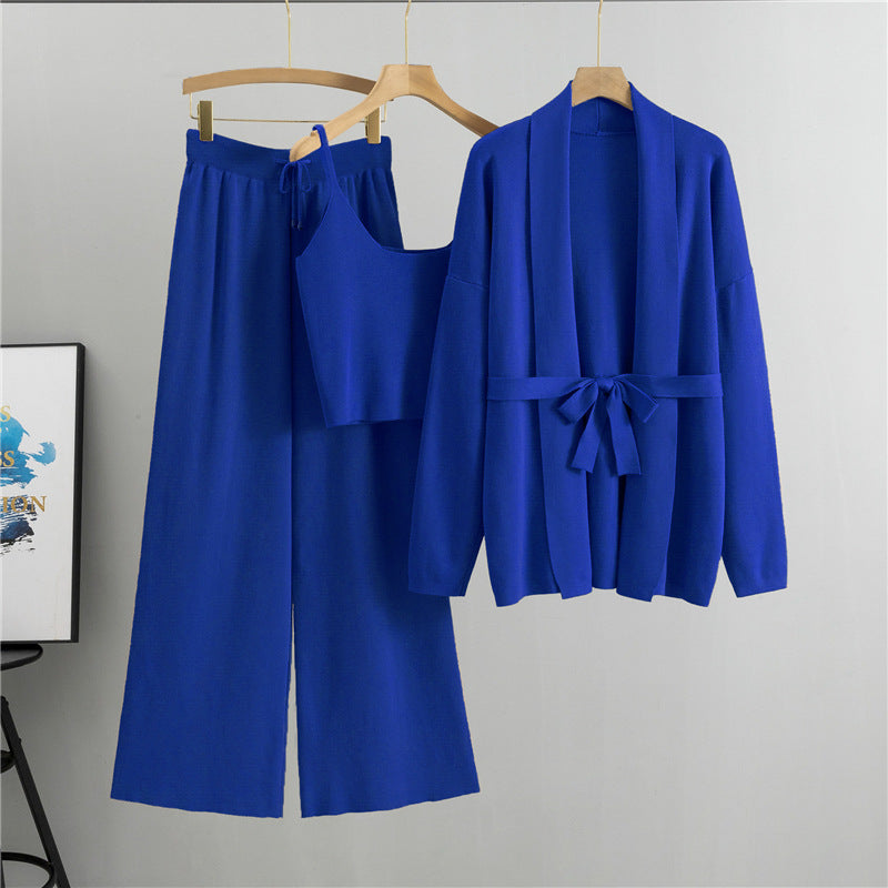 Blue – Cardigan Jacket & Camisole Three Piece Set