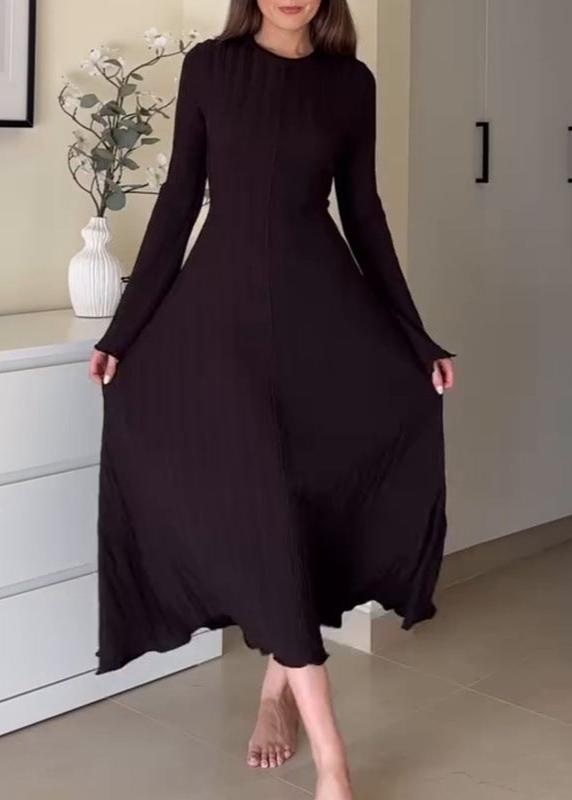 Selene - Ribbed Long Sleeve Midi Dress