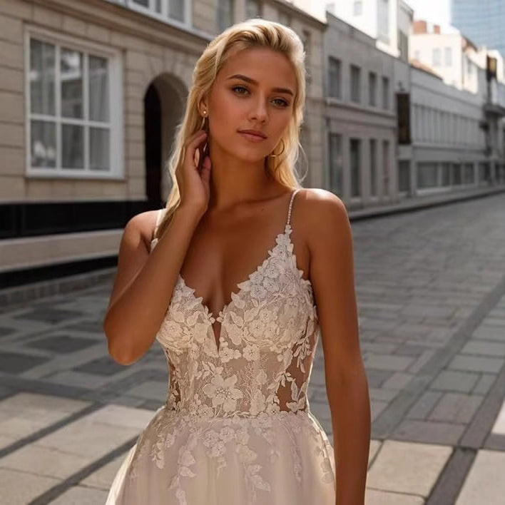 Elegant Lace Beach Wedding Dress