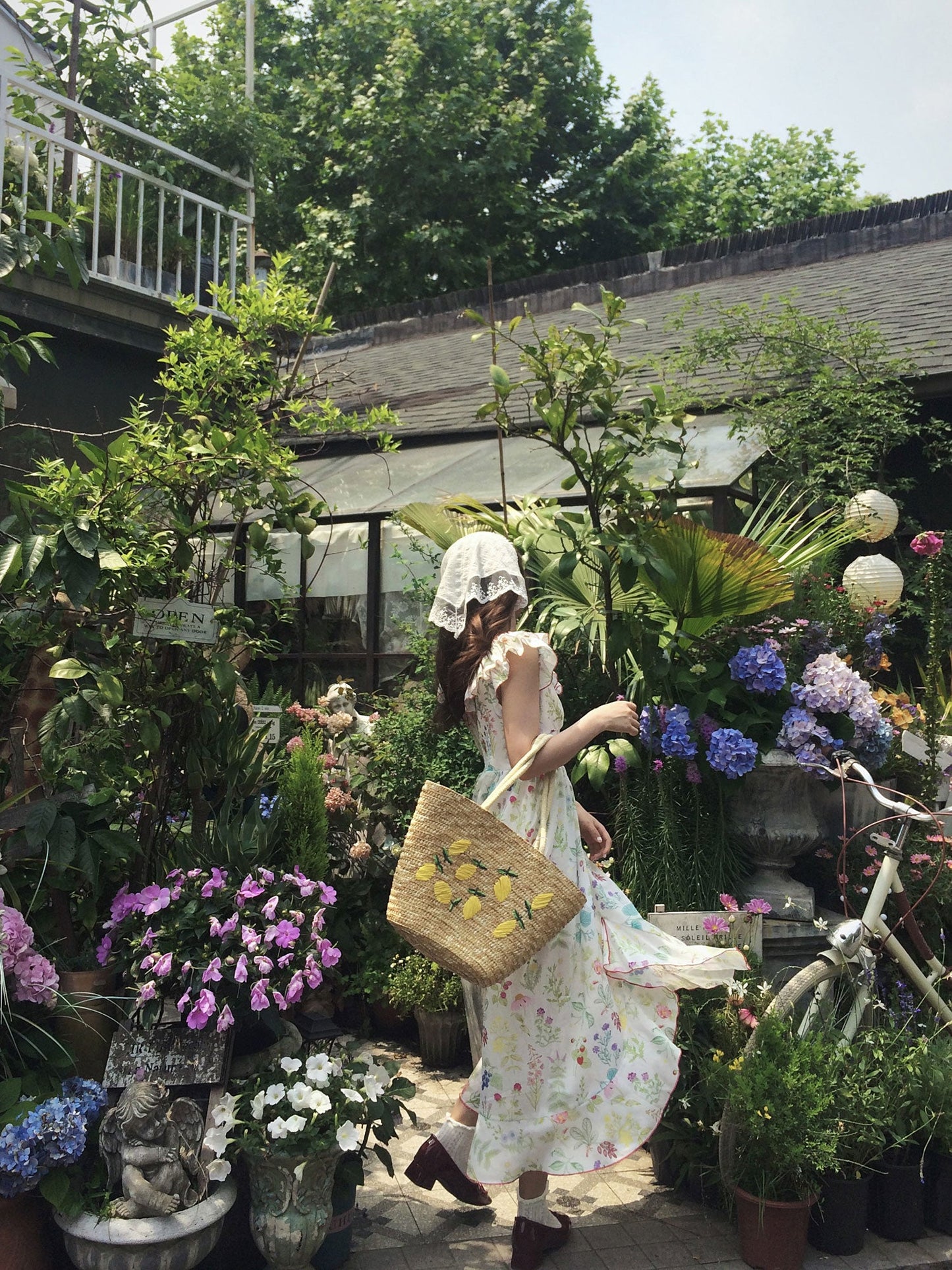 Blush Sunset Floral Dress Off-Shoulder Ruched Tea Party Midi