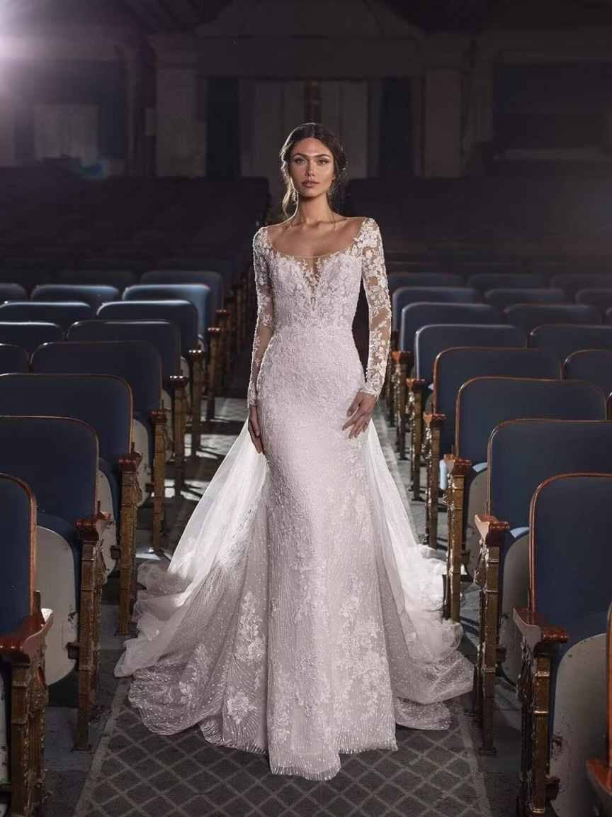 Off-Shoulder Lace Mermaid Bridal Wedding Dress