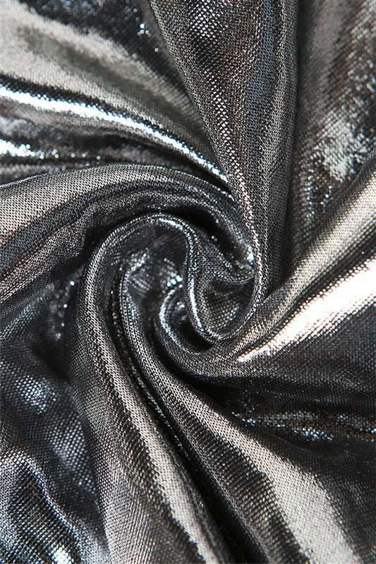 Cut-out Metallic Bodysuit