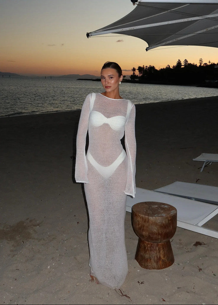 Azure Mirage - 3-Piece Sheer Mesh Beach Set