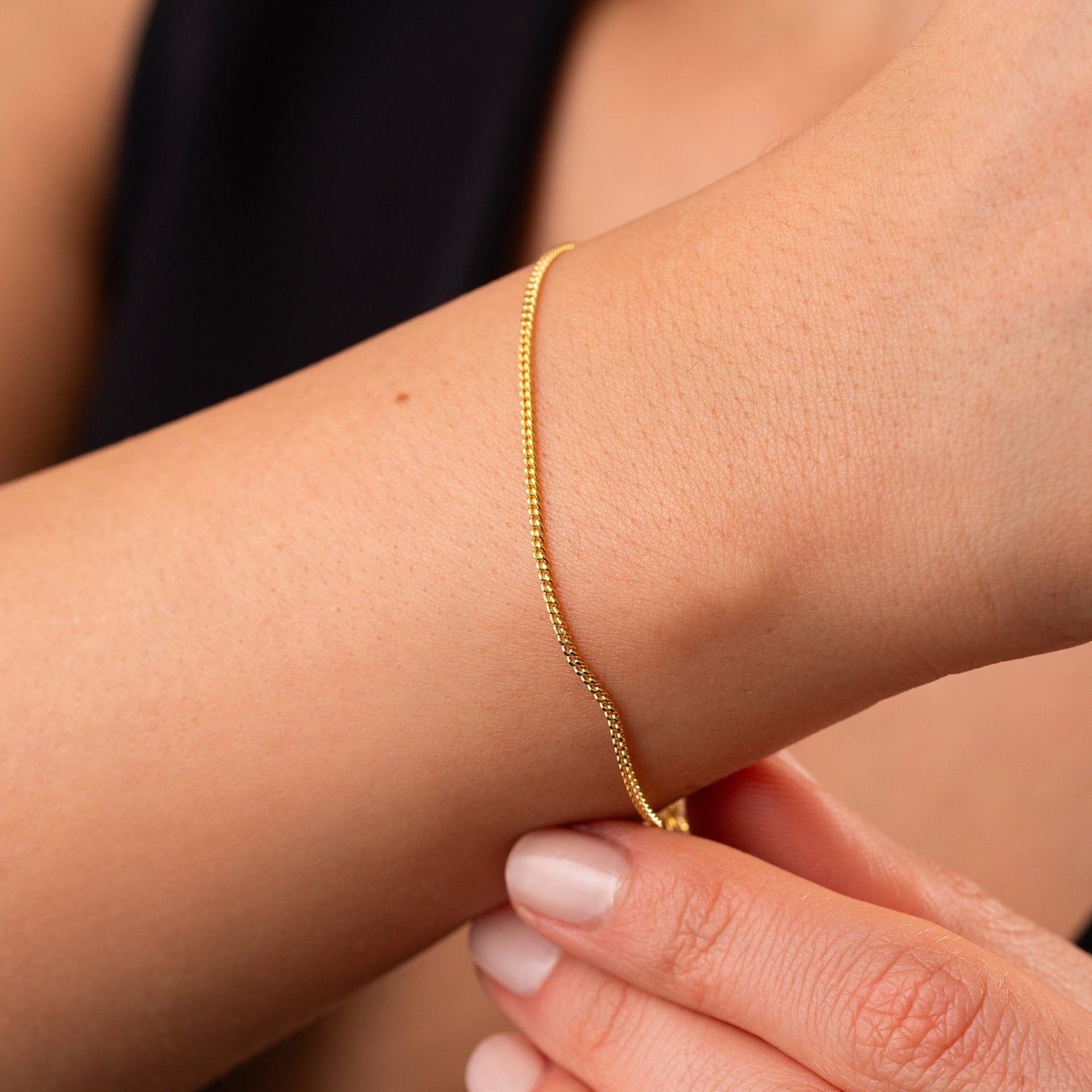 Minimalist 18K Gold Stainless Steel Chain Bracelet