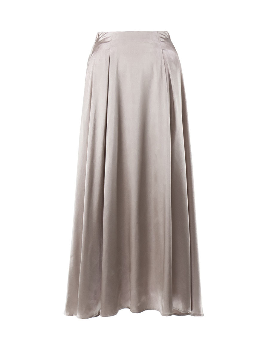 Satin A-Line Maxi Skirt