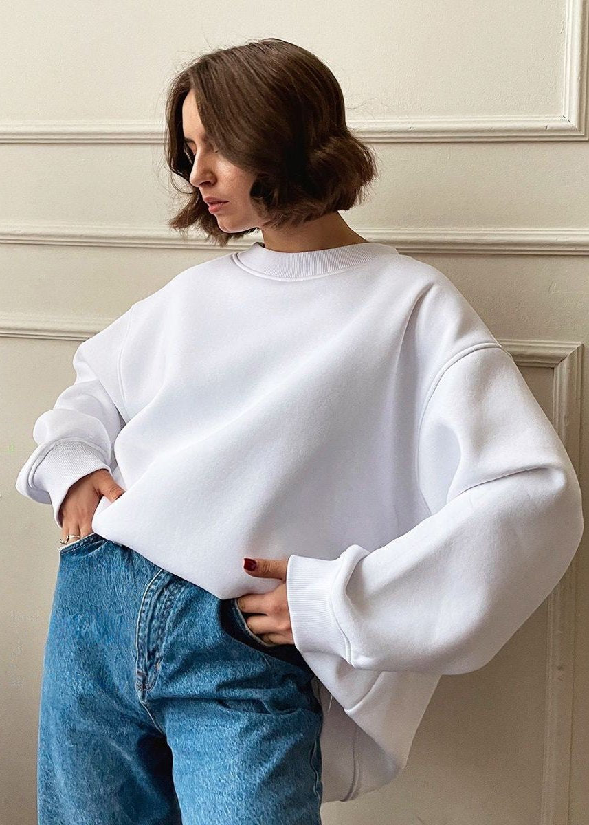 Oversized Green Sweatshirt - Relaxed Street Style