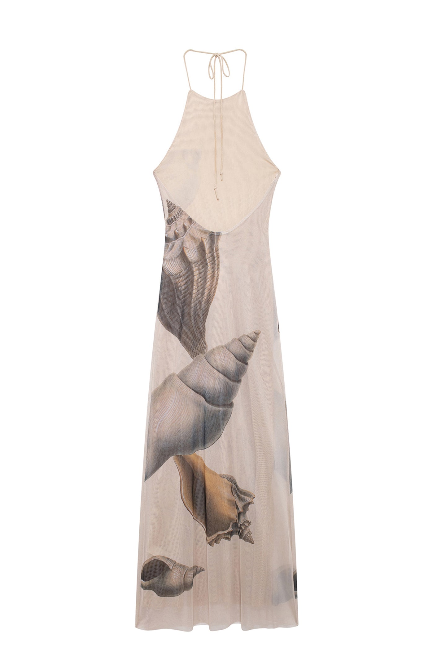 Octavia Shell Print Halterneck Maxi Dress