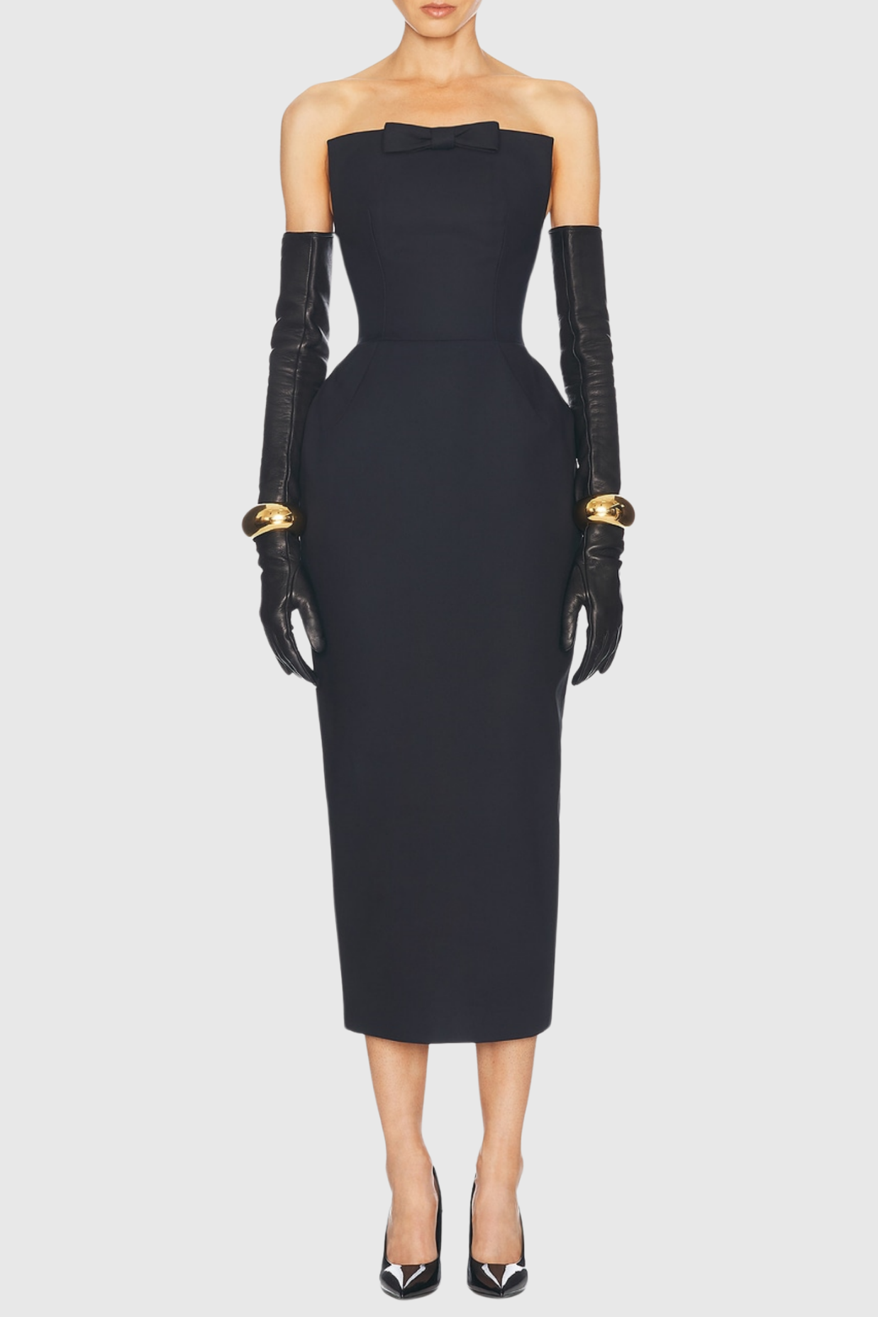 Obozh Bow Strapless Maxi Dress - Black