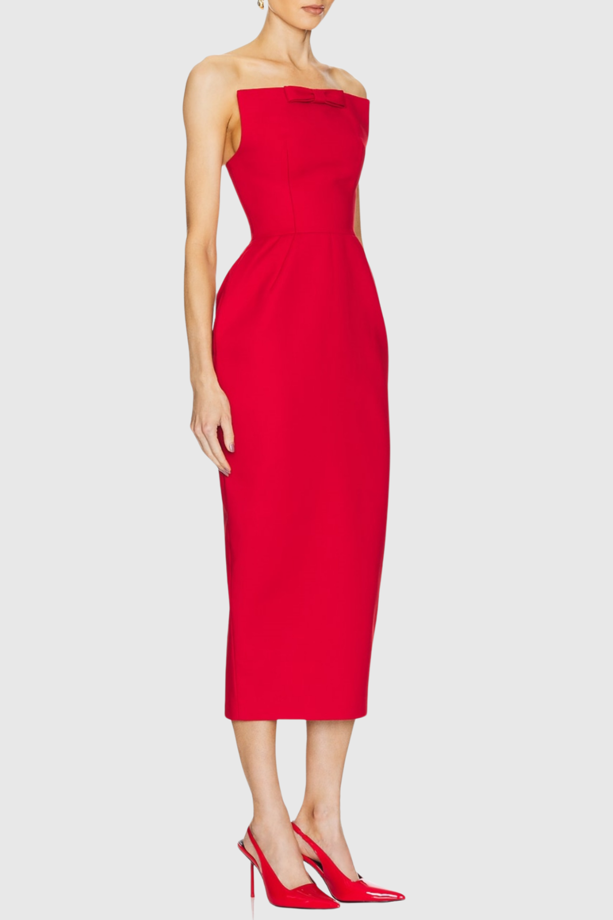 Obozh Bow Strapless Maxi Dress - Red