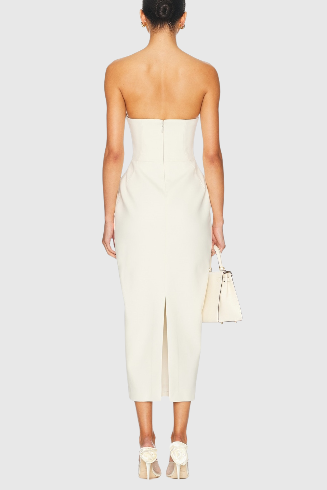 Obozh Bow Strapless Maxi Dress - White