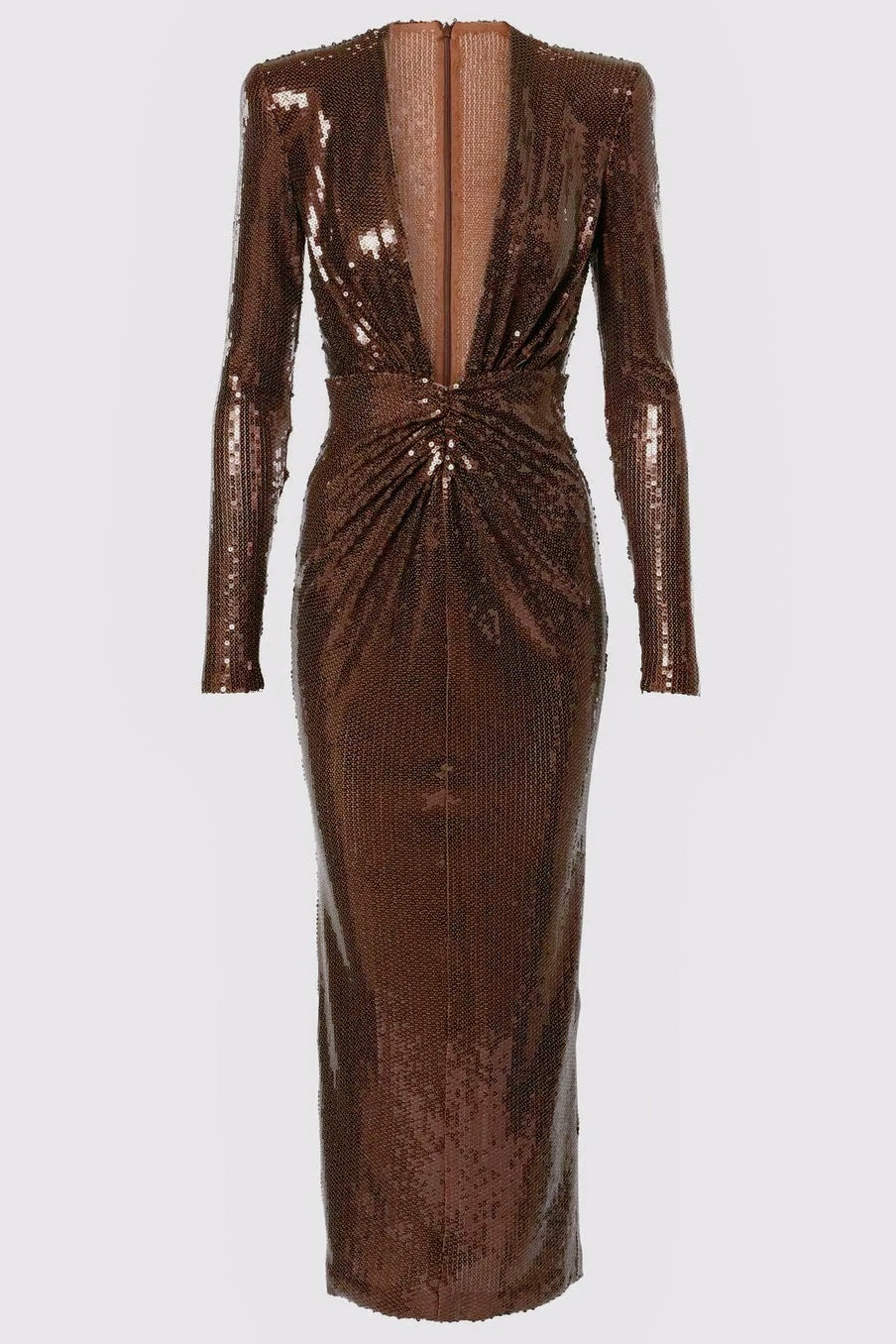 Linda Deep V-neck Sequin Midi Dress