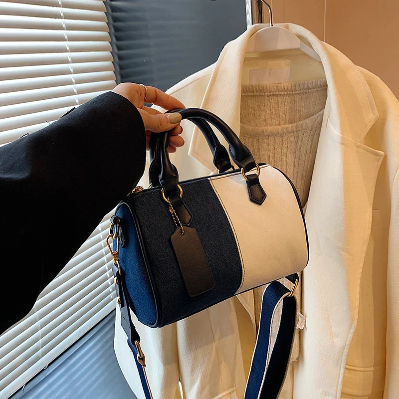 Colorblock Denim Mini Crossbody Handbag