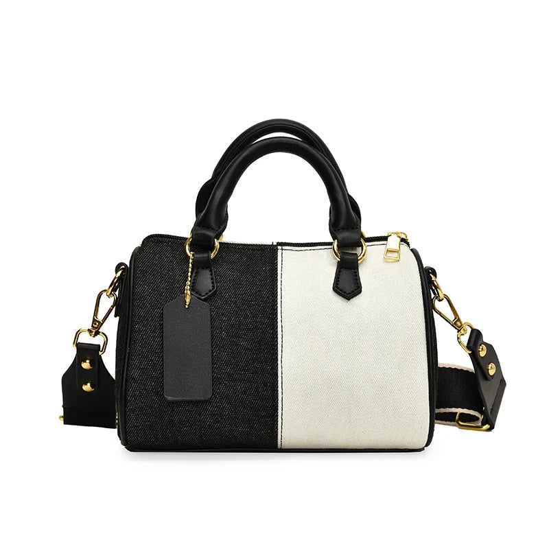 Colorblock Denim Mini Crossbody Handbag