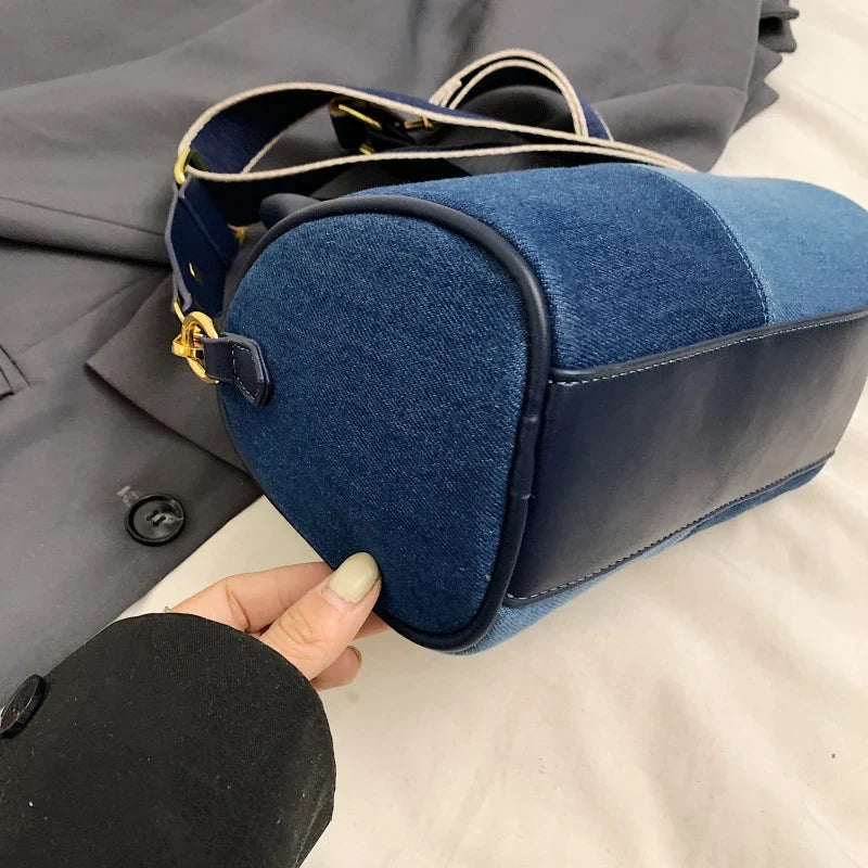 Colorblock Denim Mini Crossbody Handbag