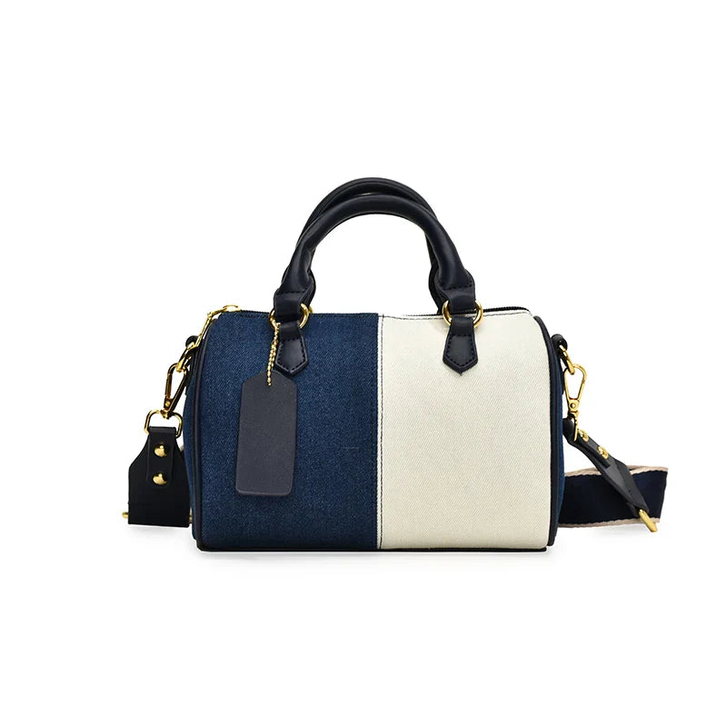 Colorblock Denim Mini Crossbody Handbag