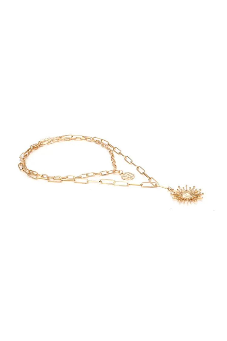 Reese Golden Sun Clavicle Necklace