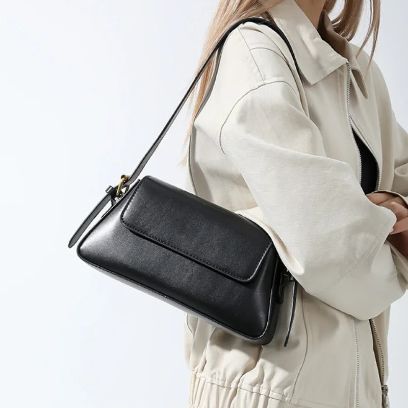 Retro Solid PU Leather Winter Shoulder Bag